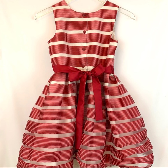 Jona Michelle Red and White Striped Party Dress - Picture 3 of 6